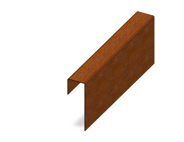 Cortenstalen overzetprofiel 5x5x15cm