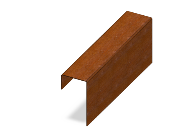 Cortenstalen overzetprofiel 5x8x15cm