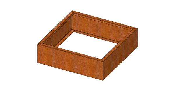 Cortenstaal Plantenbak 100x100x30 cm
