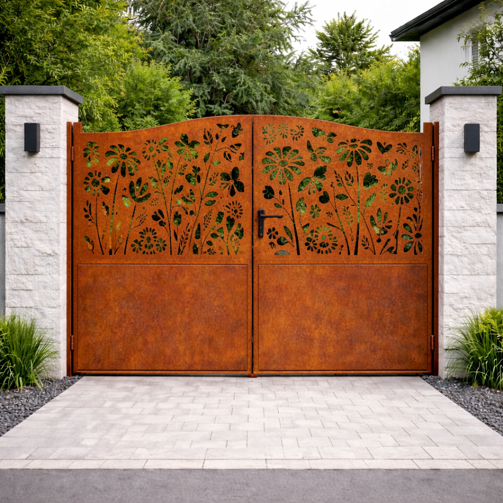 Cortenstaal dubbele poort model 0022